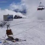 waiting for the clouds to part. Painting in Crans Montana