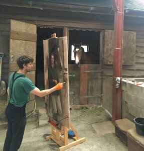 Equestrian painting in the stables