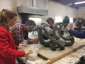 delivering the clay model to the foundry