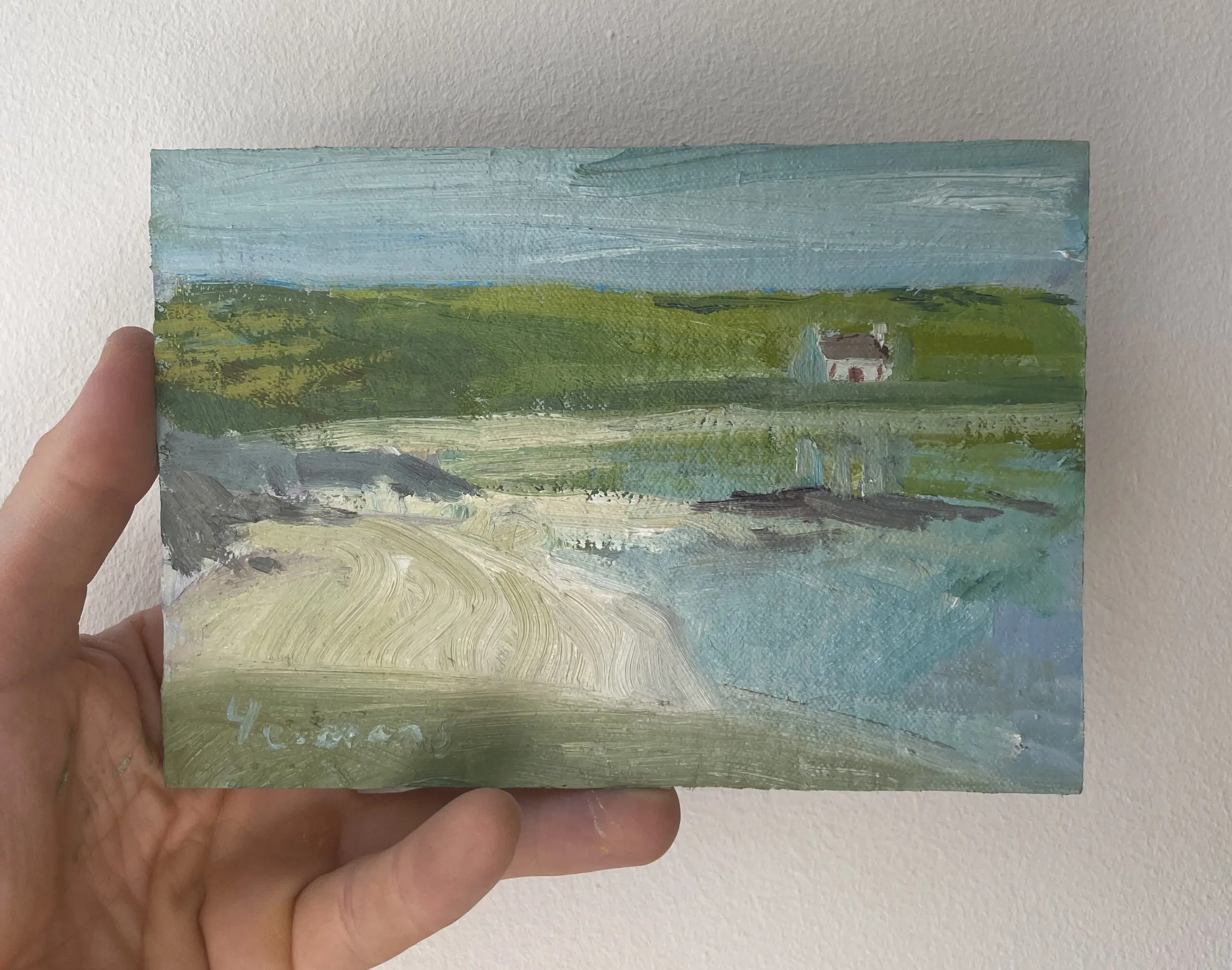 oil painting of Camusdarach beach