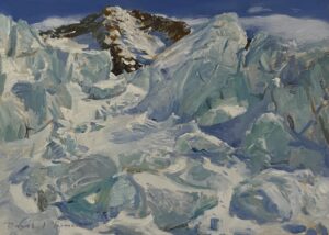 Peinture a l'huile de Aletsch Glacier.