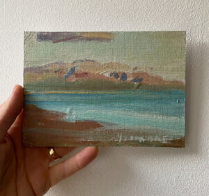 Oil painting of Llanddwyn beach